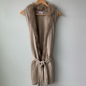 RXB | Faux Fur Sweater Vest Duster
